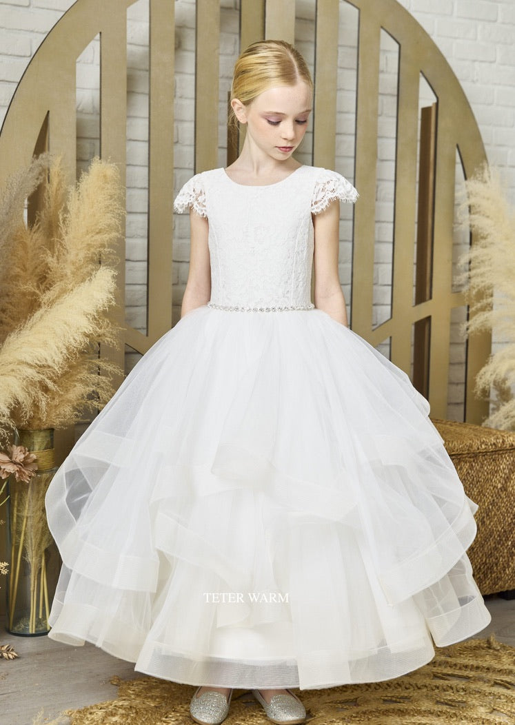 dress layered for girls Lavender Layered Tulle Dress For Girls MiniClosetCo