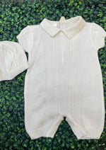 Dolce Goccia Boys Knit Cotton Christening Changing Romper