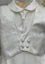 Piccolo Bacio Boys' Baptism Anton Outfit with Jacquard Vest