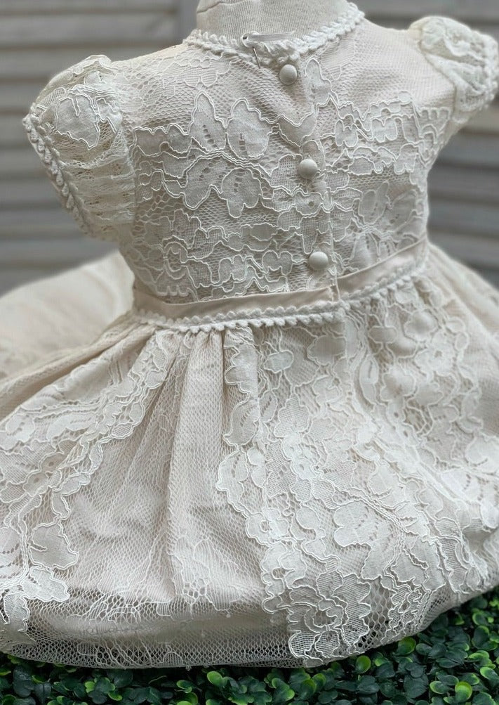 Christening - Daisy Satin Lace Sequined Gown | Bon Bon Tresor