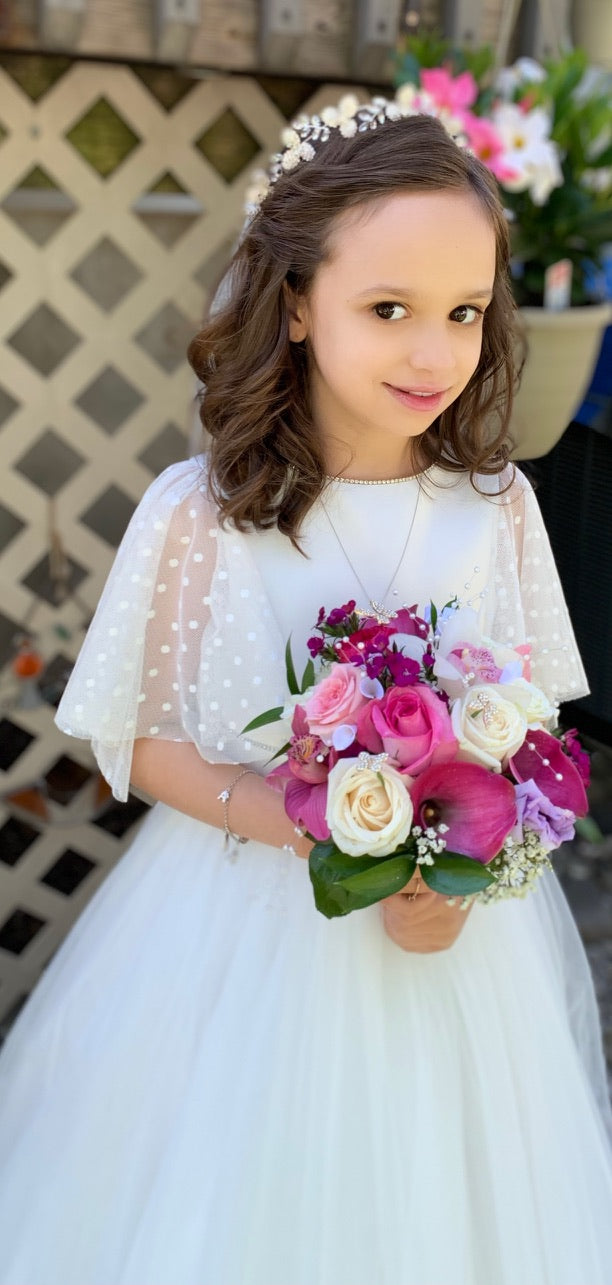 communion dresses italian designer Handcrafted Italian Lace First Holy Communion Dress with Veil