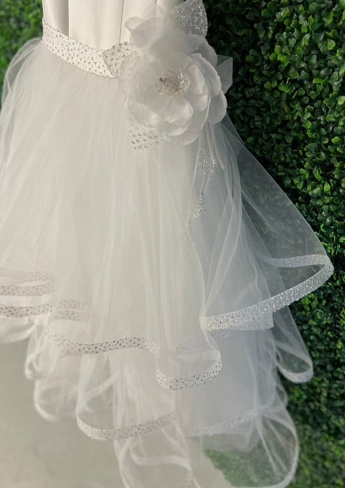Michelina Bimbi Tiered Sparkle Edge Amore Dress With Satin Bodice 3609