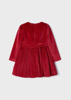 Mayoral Girl’s Red Velvet Long Sleeve Dress 4954