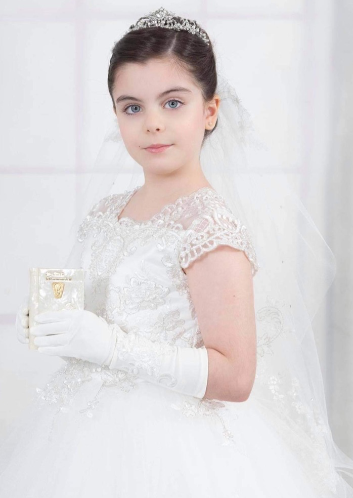 strapless open back dress Princess Daliana Christening Dress by La Bavetta in Brooklyn  labavettainc