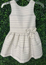 Mayoral Girl's Organdy Stripe Ivory Party Dress - 3919