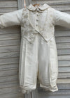Piccolo Bacio Boys' Silk Baptism Outfit with Jacquard Vest - Frank