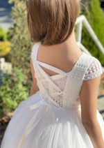 Guipure Lace Bodice Made In Italy Communion Dress 3022