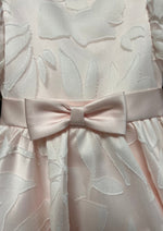 Italian Design Pink Puff Sleeve Organza Dress With Bow
