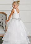 Teter Warm Lace Bodice Tiered Skirt Gown W1601