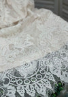 Crochet Lace Christening Gown with Blush Lining