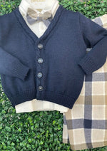 Bimbalo' Boys Sweater 5pcs and Plaid Pant Set With Hat A20