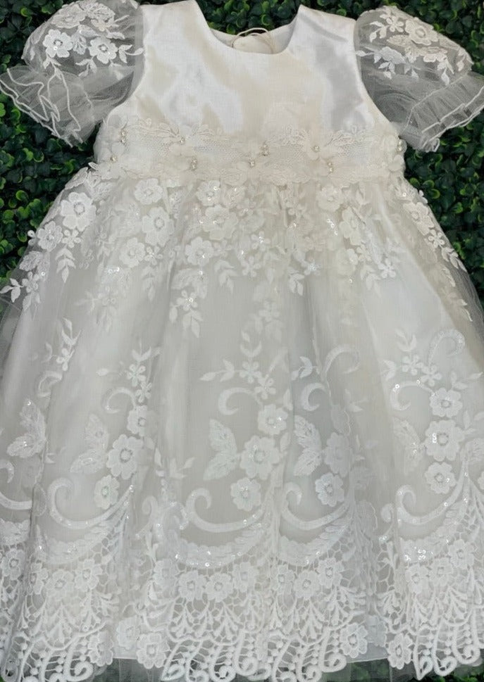 Princess Daliana Embroidered and Pearl Christening Gown PD Y9021223