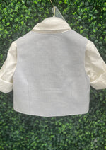 Bimbalo Boy's 5 Piece Light Blue & White Vest Outfit with Cap