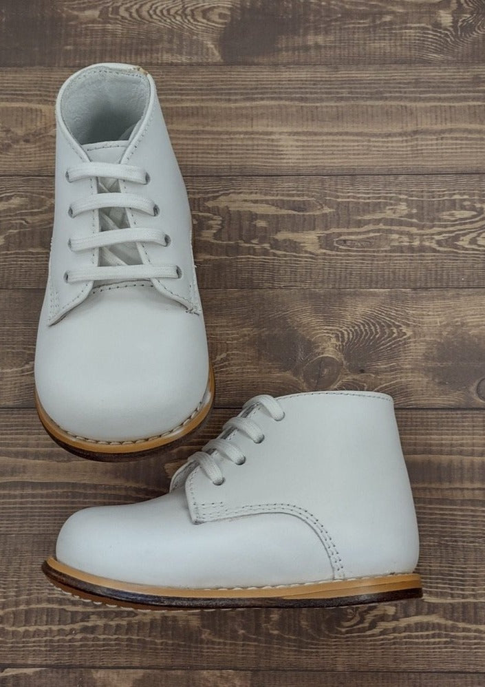 Josmo Logan Boys White Leather Walking Shoes