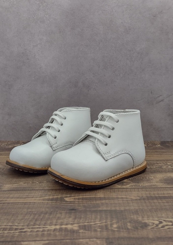 Josmo Logan Boys White Leather Walking Shoes