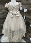 Princess Daliana Dress with Flowers and Sweep Train - Y9011037A