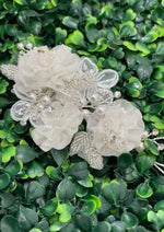 Anja's Dream White Organza Flower and Lace Clip 3529