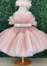 Moon and Star Girl's Tulle Party Dress -Mauve
