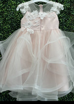 Princess Daliana Pink Tulle Gown with Cascading Flowers - 9011071