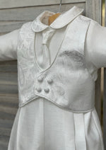 Piccolo Bacio Boys' Baptism Outfit with Jacquard Vest and Tie - Anton