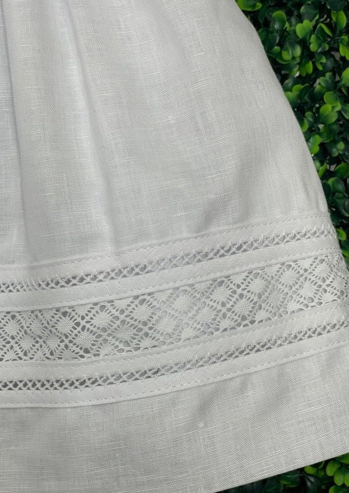 Karela Linen Ceremonial Dress With Embroidery-541