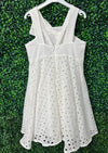 Mayoral Girl's White Cotton Eyelet Trapeze Dress 3916