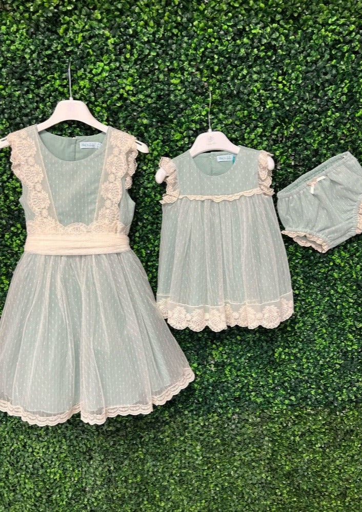 Abel & Lula Girl's Lace Sage Vintage Dress - 5006 – Sara's