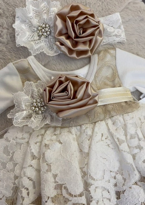 Katie Rose, Contrast Flower Infant Girls Outfit