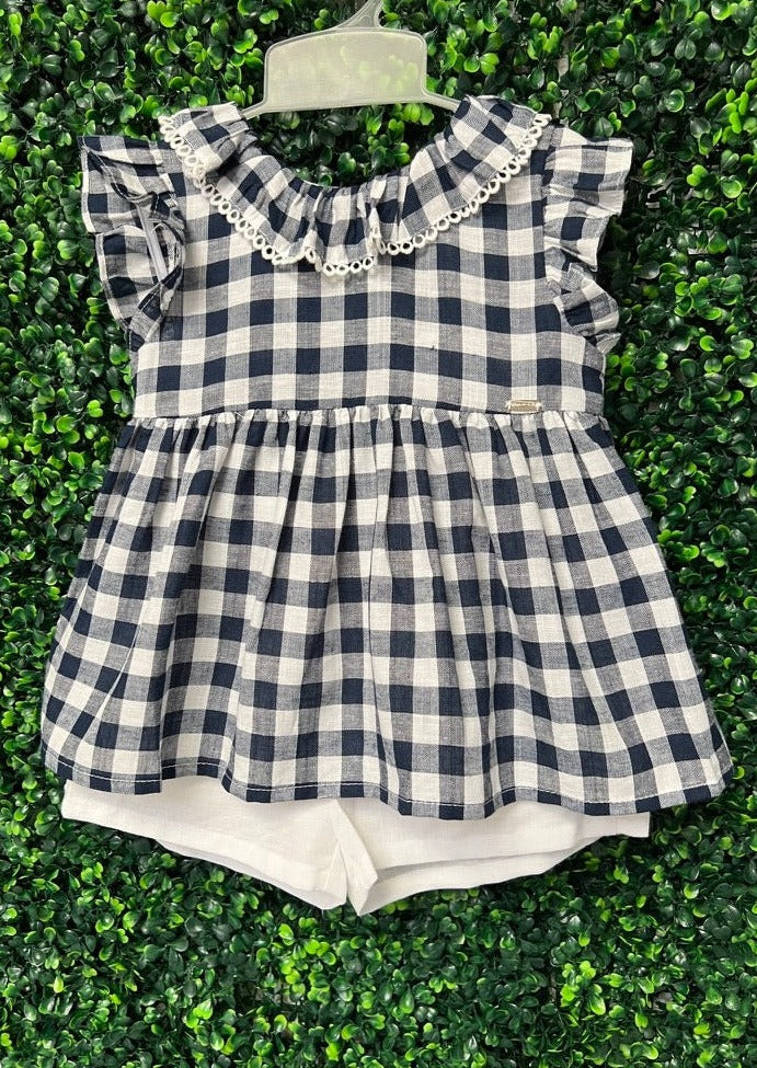Mayoral Baby Girl's Gingham Plaid 2 Piece Cotton Set
