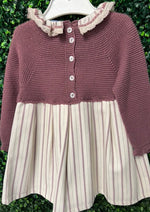 Juliana- Made in Spain Knit Bodice Dress-J6147