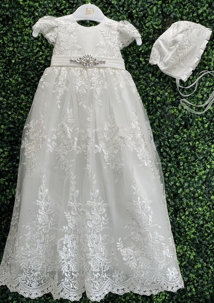 princess christening dress Baptism Dresses Baby Girl Summer Princess Dress White Bow Flower Baby Christening Dress, White / 3-4 Years (110cm)