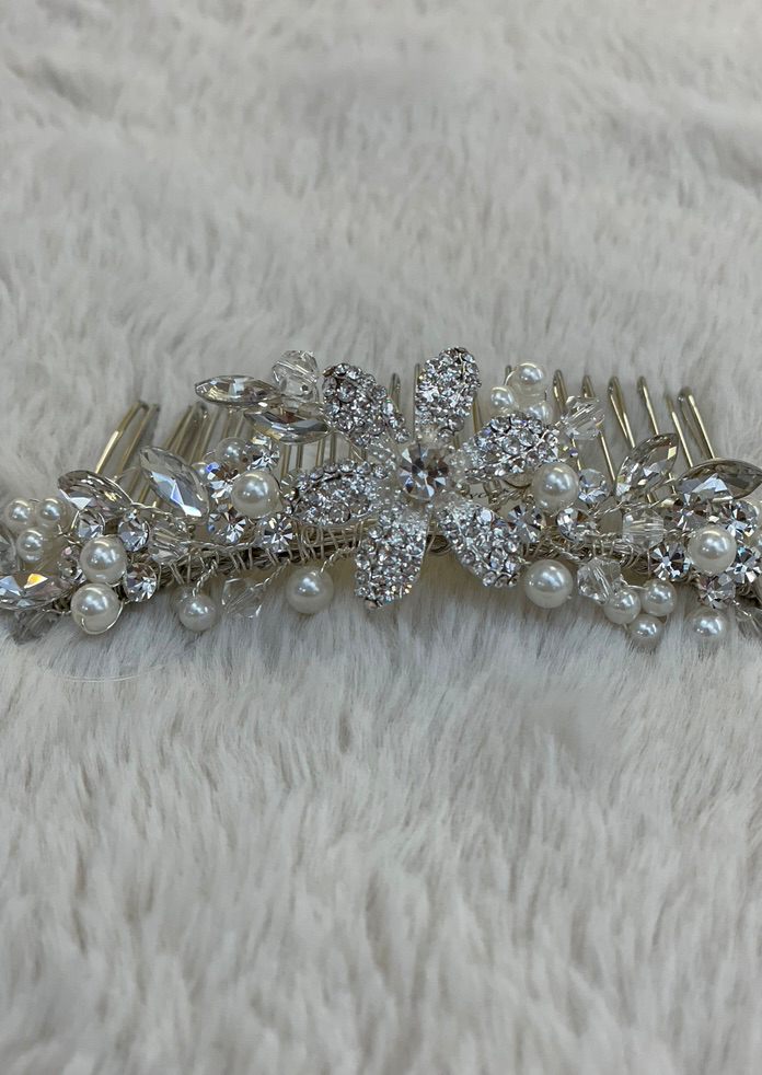Mother of Pearl Rhinestone Communion Crown with Crystals