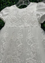Princess Daliana Embroidered and Pearl Christening Short Gown Y2051U