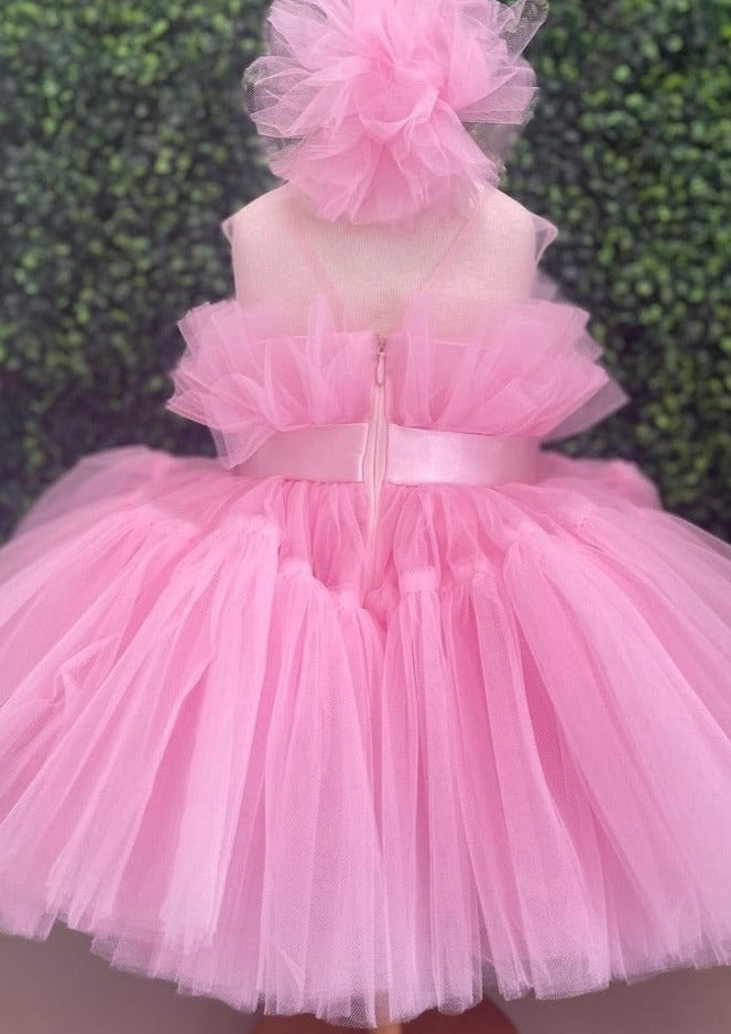 Moon and Star Girl's Pink Tulle Party Dress – Sara's Children's