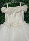 Christie Helene Matera Custom Made Couture Silk and Tulle Gown With Lace Shoulder