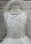 Macis Design Embroidered Lace Cascade Communion Long Gown 1962