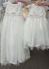 Nan & Jan Couture Organza Scallop Lace Christening Gown - Ellie
