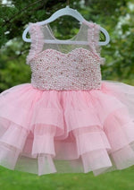 Girls’ True Pink Pearl Party Dress