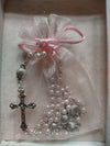 Simply Charming Blue, White and Pink Baby Rosary