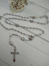 Simply Charming Blue, White and Pink Baby Rosary