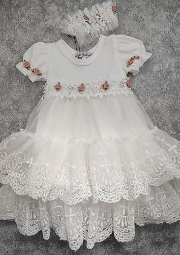 Bebe Gabrielle Ivory and Roses Dress/Changing Outfit