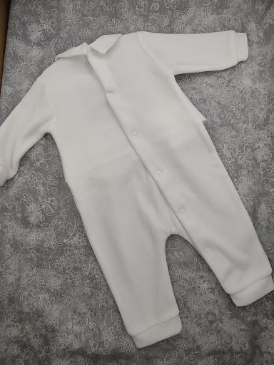 Bimbalo Boys’ One Piece Baptism Off White Velvet Outfit with Cap 6224