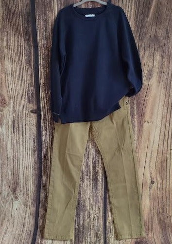 Boys’ Casual Sweater and Pant Set - Navy/Khaki