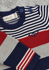 Boys’ Red/Navy Striped Sweater and Navy Chino Set