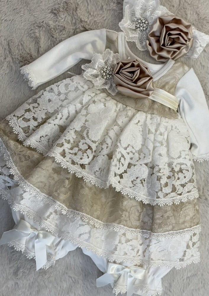 Katie Rose, Contrast Flower Infant Girls Outfit