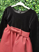 Swea Pea and Lilli -Velvet Long Sleeve Jacquard Holiday Dress-C525