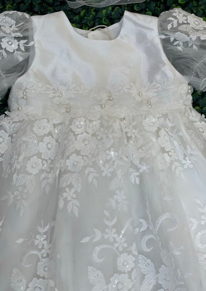 Princess Daliana Embroidered and Pearl Christening Gown PD Y9021223