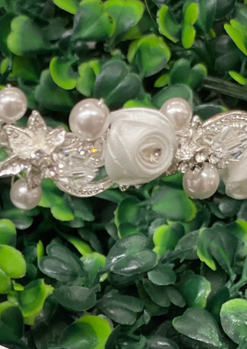 Anja's Dream Delicate Satin Rose, Pearl and Crystal Crown 2706