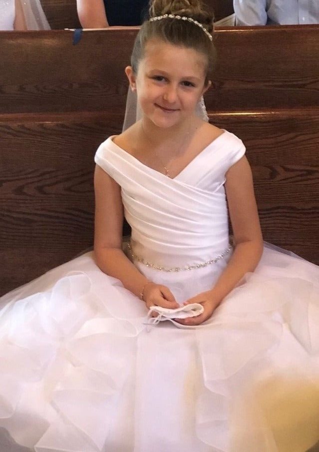 macis design first communion dresses Macis Design White All Floral Communion Gown 1978T 14X (18) / Off White