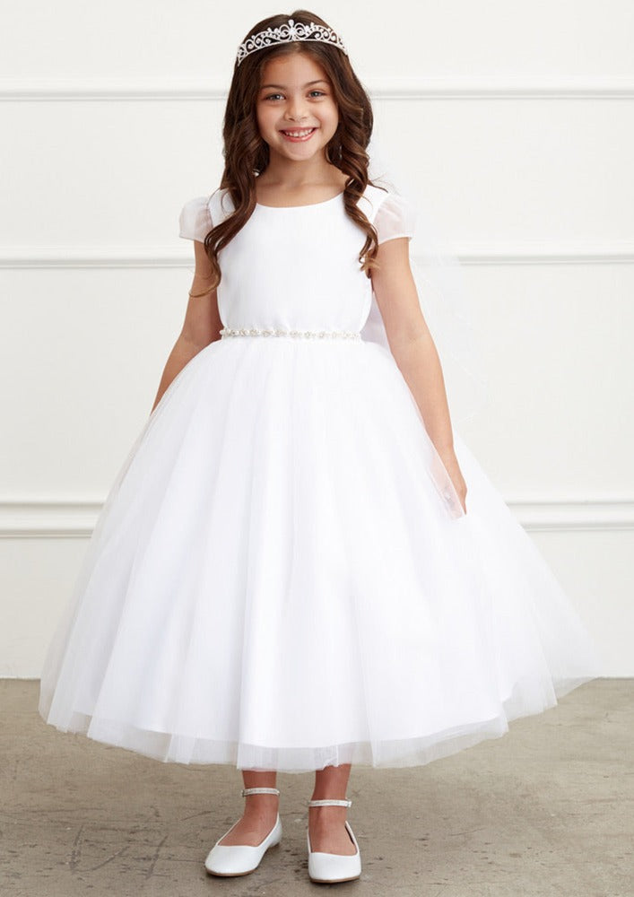 Tip Top Satin and Tulle Flower Girl Dress 5832 10 / White Tip Top Satin and Tulle Flower Girl Dress 5832 10 / White